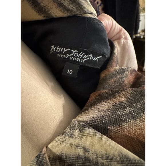 Betsey Johnson Black Label Tiger Coat Size 10 Regency Mobwives Y2K - Picture 7 of 9